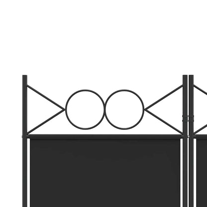 Divisorio 5 Pannelli Nero 200x220 cm Tessuto - homemem39