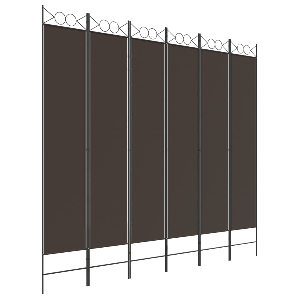 Divisorio a 6 Pannelli Marrone 240x220 cm in Tessuto | homemem39
