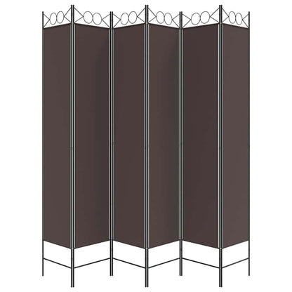 Divisorio a 6 Pannelli Marrone 240x220 cm in Tessuto