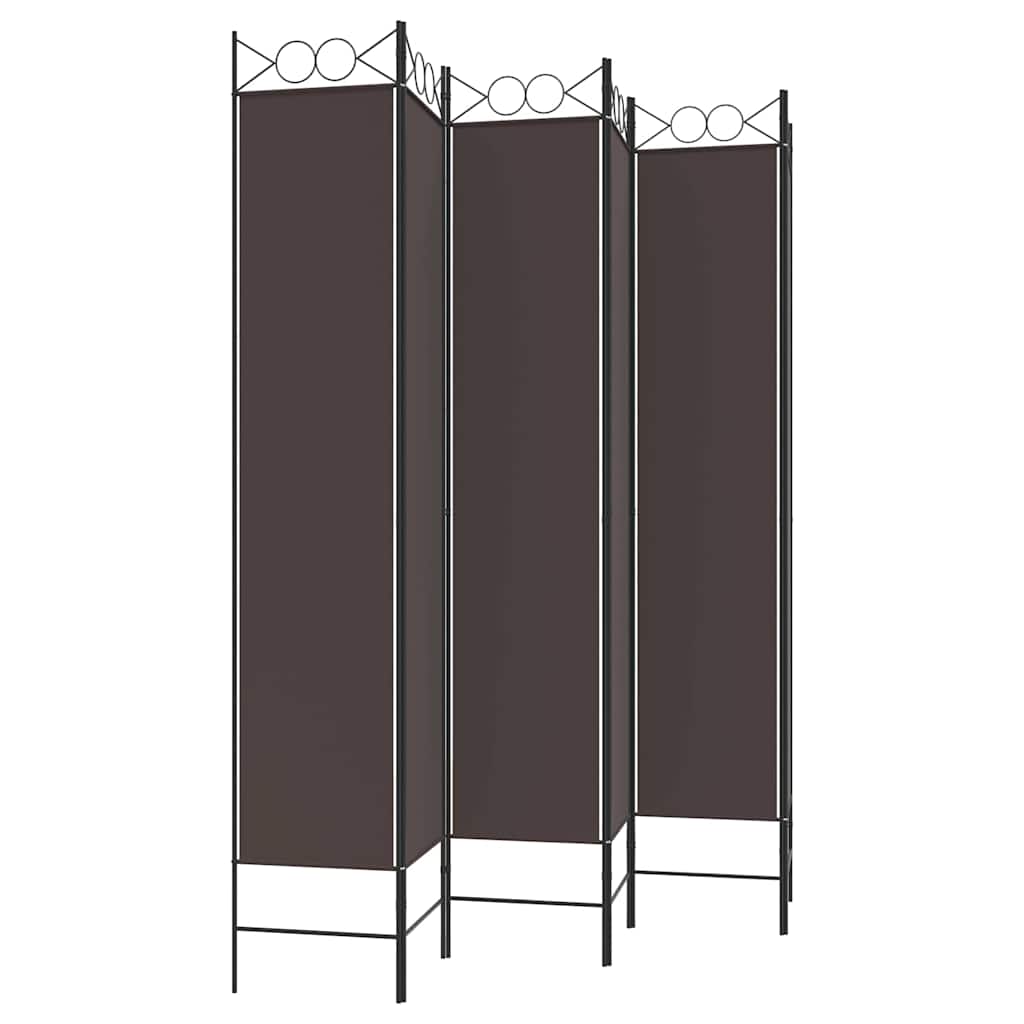 Divisorio a 6 Pannelli Marrone 240x220 cm in Tessuto