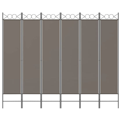 Divisorio a 6 Pannelli Antracite 240 x 220 cm Tessuto - homemem39