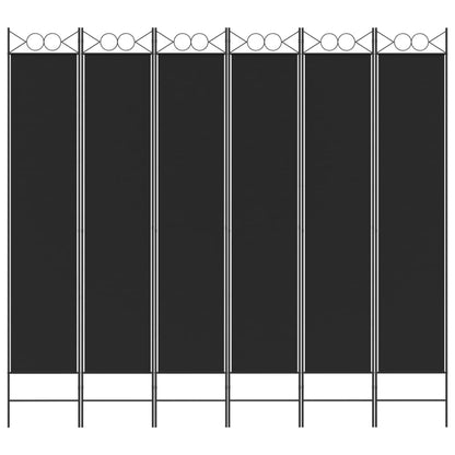 Divisorio a 6 Pannelli Nero 240 x 220 cm in Tessuto | homemem39