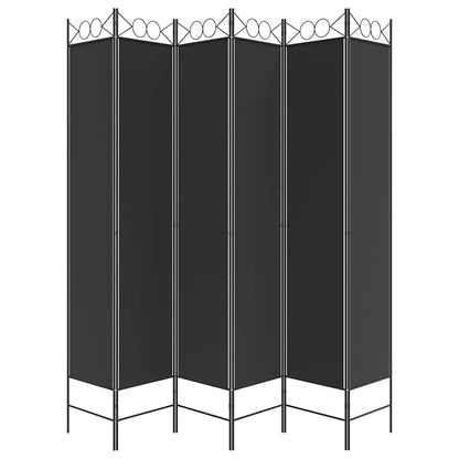 Divisorio a 6 Pannelli Nero 240 x 220 cm in Tessuto - homemem39