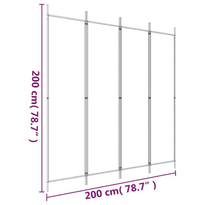 Divisorio a 4 Pannelli Bianco 200x200 cm Tessuto - homemem39