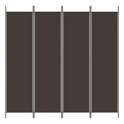 Divisorio a 4 Pannelli Marrone 200x200 cm in Tessuto - homemem39