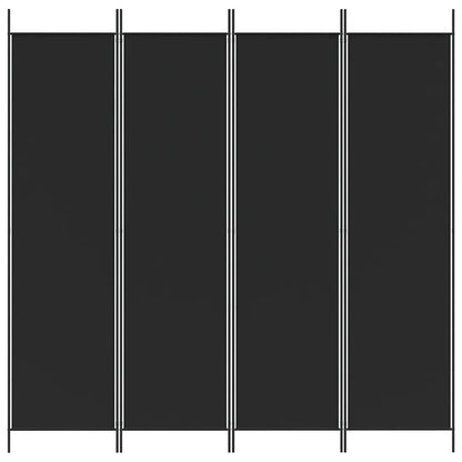 Divisorio a 4 Pannelli Nero 200x200 cm in Tessuto - homemem39