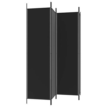Divisorio a 4 Pannelli Nero 200x200 cm in Tessuto - homemem39