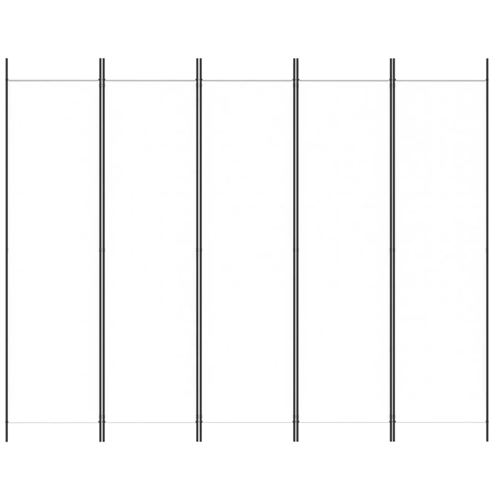 Divisorio a 5 Pannelli Bianco 250x200 cm Tessuto - homemem39