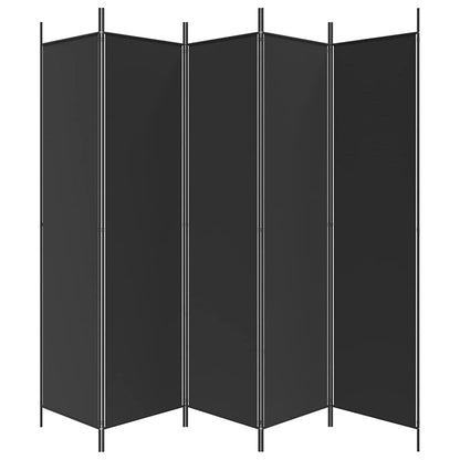 Divisorio 5 Pannelli Nero 250x200 cm Tessuto - homemem39