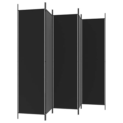 Divisorio 5 Pannelli Nero 250x200 cm Tessuto - homemem39