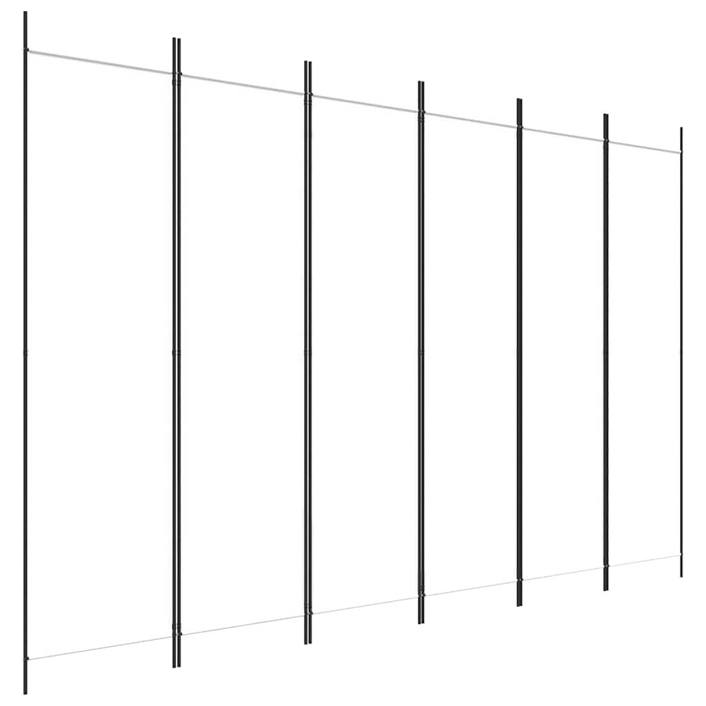 Divisorio a 6 Pannelli Bianco 300x200 cm Tessuto - homemem39