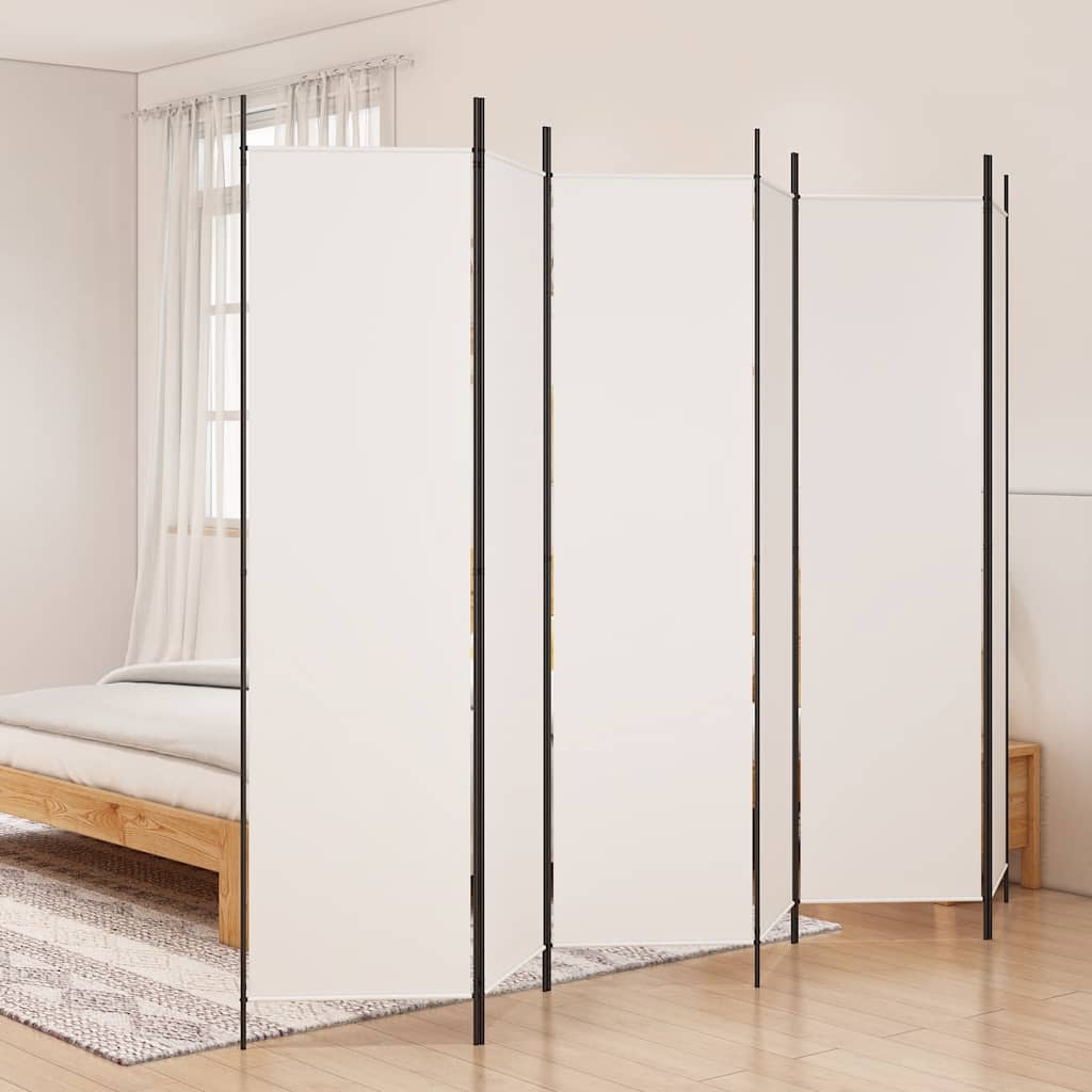 Divisorio a 6 Pannelli Bianco 300x200 cm Tessuto - homemem39
