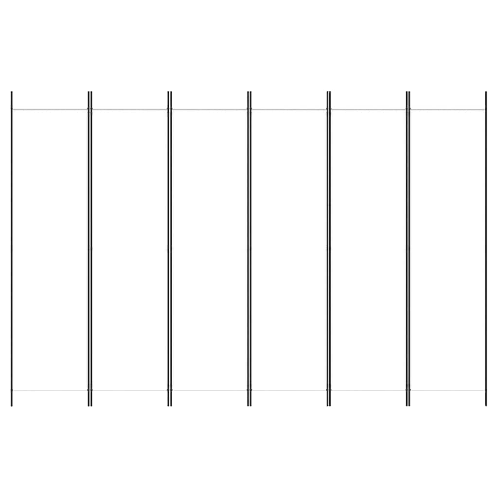 Divisorio a 6 Pannelli Bianco 300x200 cm Tessuto - homemem39
