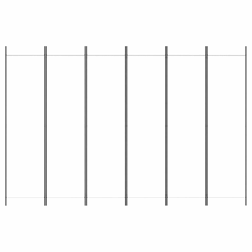 Divisorio a 6 Pannelli Bianco 300x200 cm Tessuto