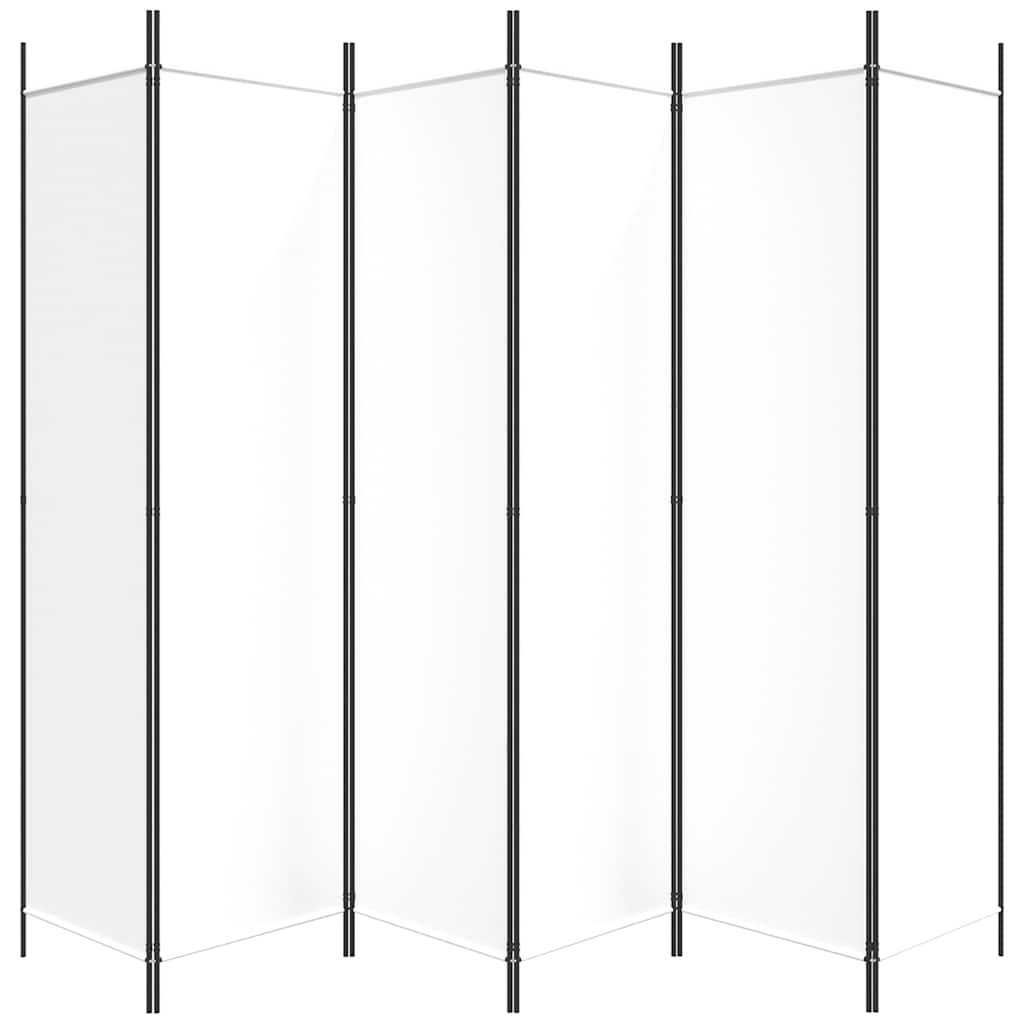 Divisorio a 6 Pannelli Bianco 300x200 cm Tessuto - homemem39