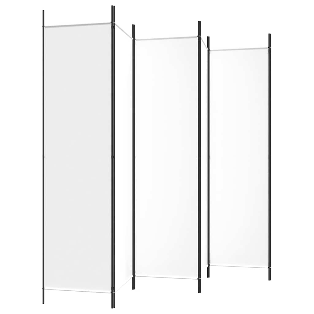Divisorio a 6 Pannelli Bianco 300x200 cm Tessuto - homemem39