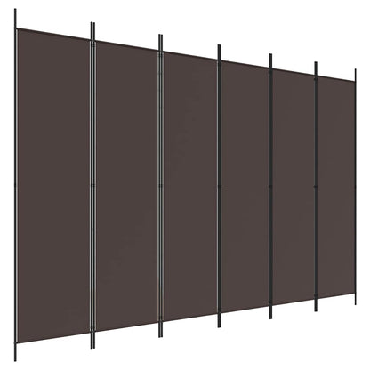 Divisorio a 6 Pannelli Marrone 300x200 cm in Tessuto