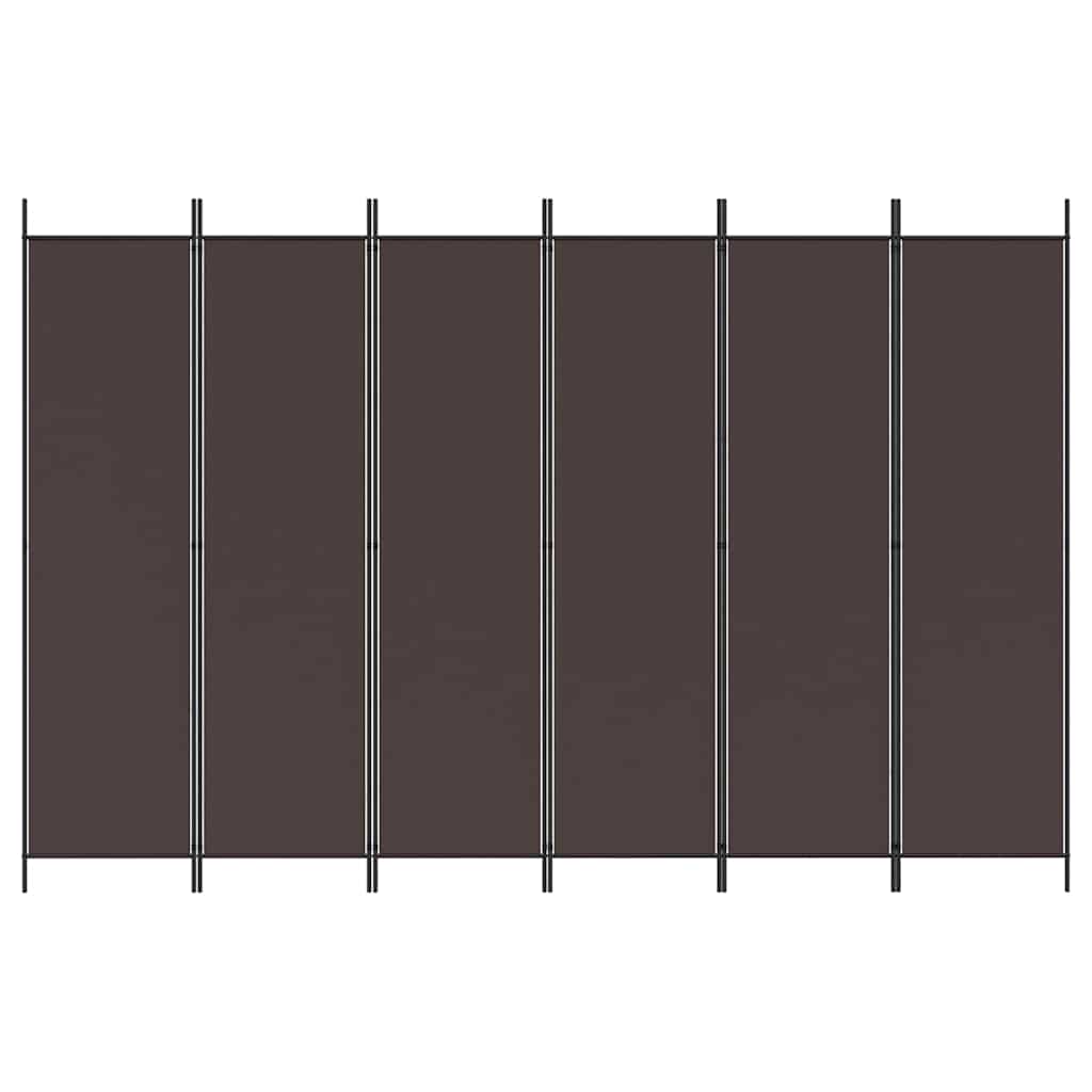 Divisorio a 6 Pannelli Marrone 300x200 cm in Tessuto