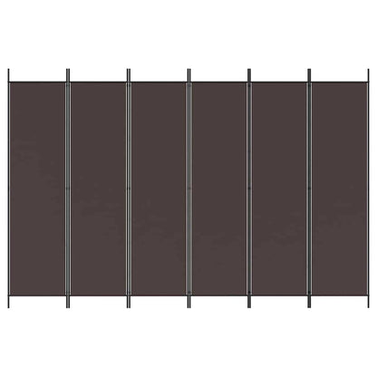 Divisorio a 6 Pannelli Marrone 300x200 cm in Tessuto