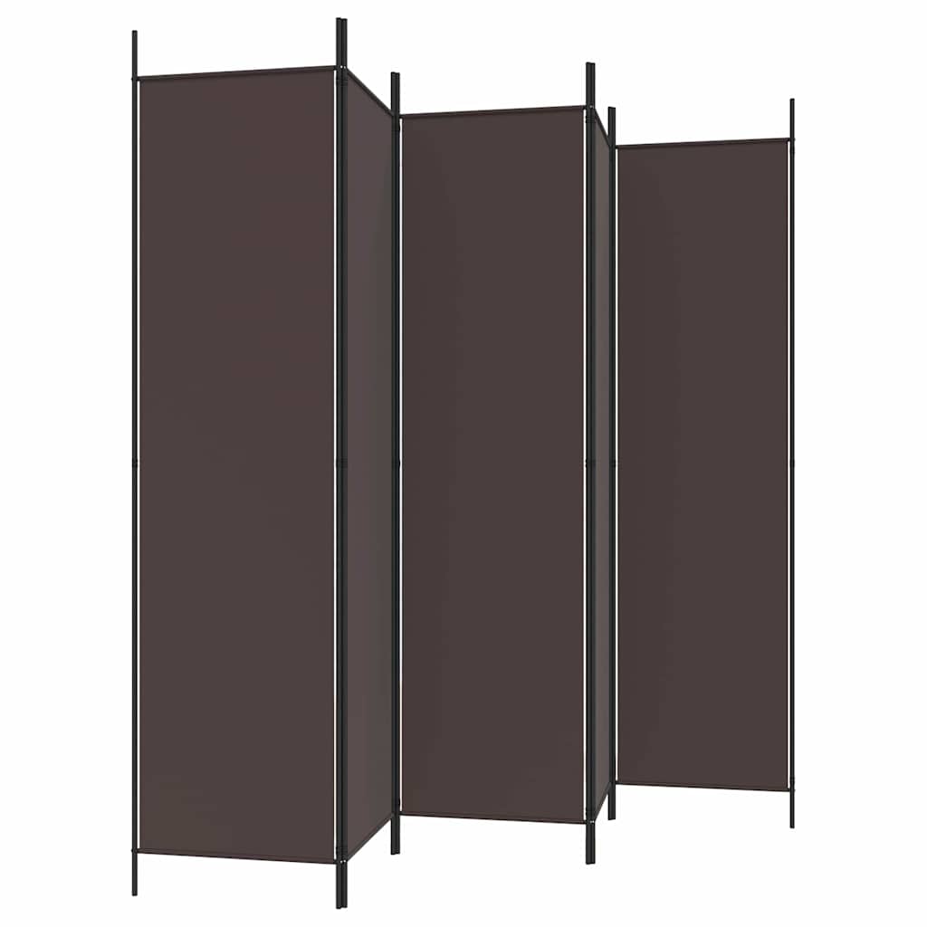 Divisorio a 6 Pannelli Marrone 300x200 cm in Tessuto