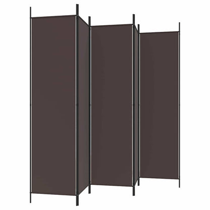 Divisorio a 6 Pannelli Marrone 300x200 cm in Tessuto