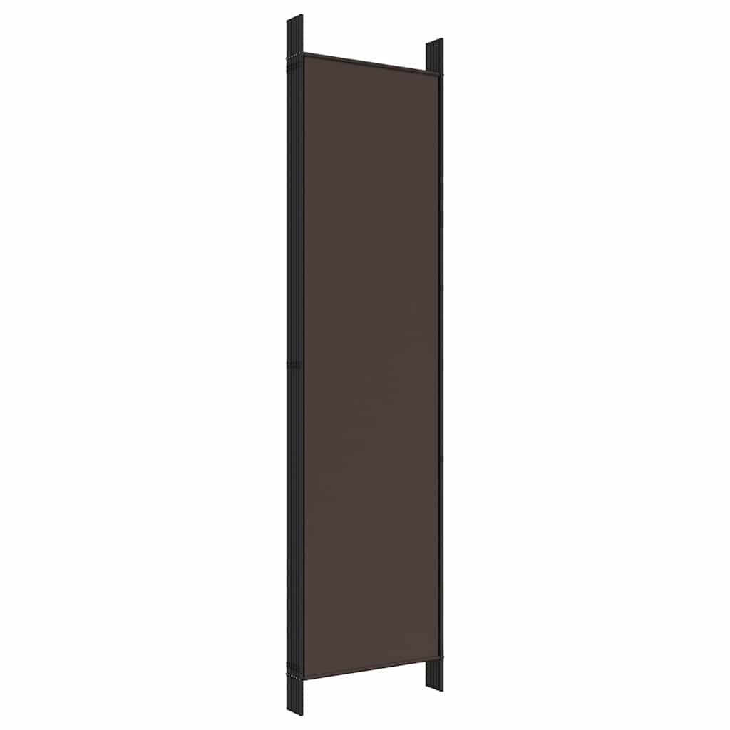 Divisorio a 6 Pannelli Marrone 300x200 cm in Tessuto