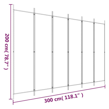 Divisorio a 6 Pannelli Marrone 300x200 cm in Tessuto