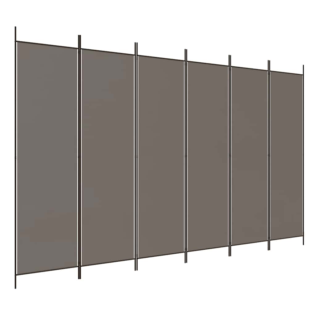 Divisorio a 6 Pannelli Antracite 300x200 cm Tessuto - homemem39