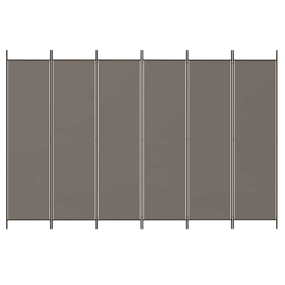 Divisorio a 6 Pannelli Antracite 300x200 cm Tessuto - homemem39