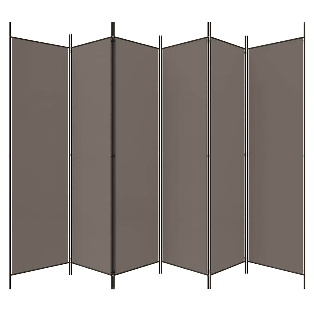 Divisorio a 6 Pannelli Antracite 300x200 cm Tessuto - homemem39