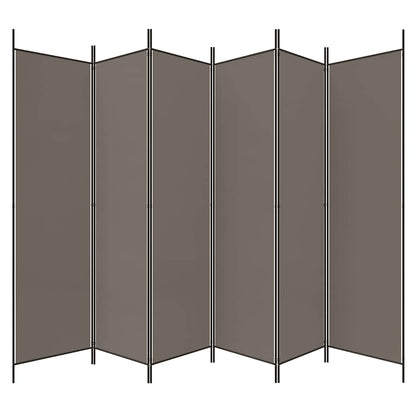 Divisorio a 6 Pannelli Antracite 300x200 cm Tessuto - homemem39
