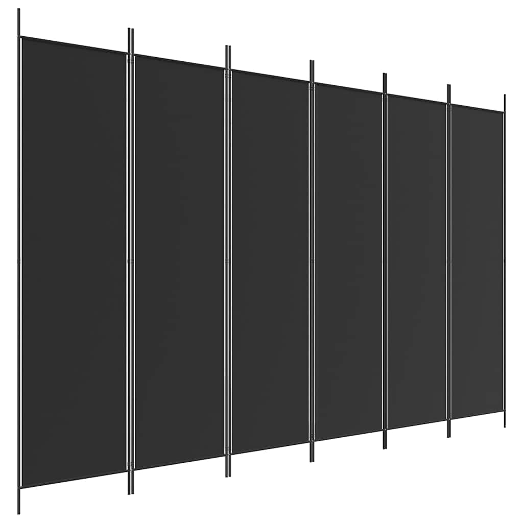 Divisorio a 6 Pannelli Nero 300x200 cm in Tessuto - homemem39