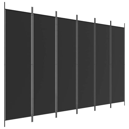 Divisorio a 6 Pannelli Nero 300x200 cm in Tessuto - homemem39