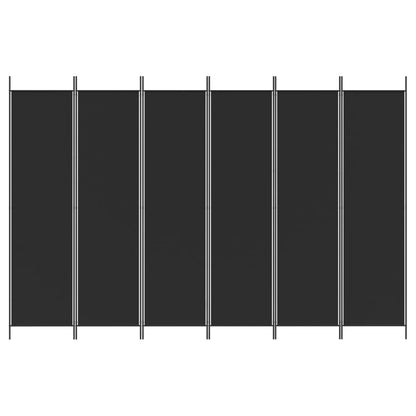 Divisorio a 6 Pannelli Nero 300x200 cm in Tessuto - homemem39