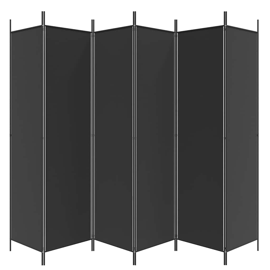 Divisorio a 6 Pannelli Nero 300x200 cm in Tessuto - homemem39