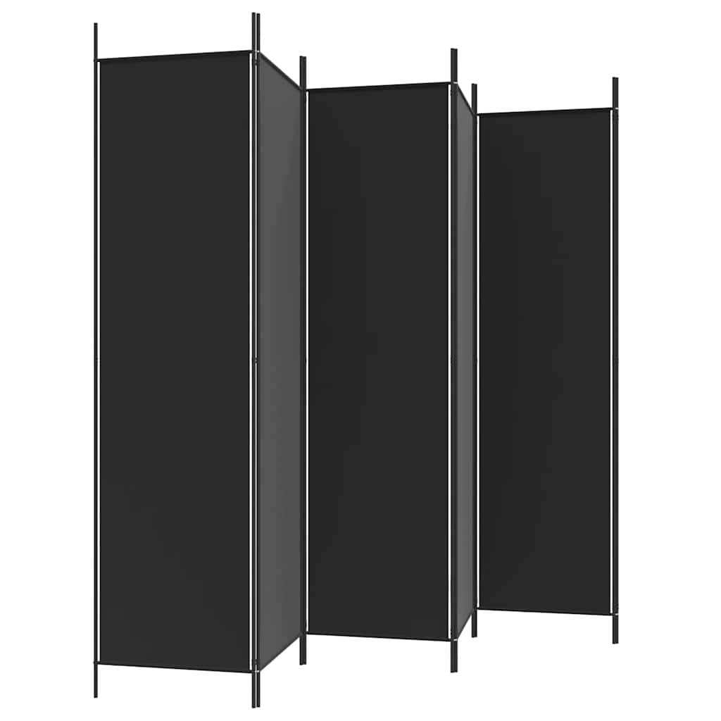 Divisorio a 6 Pannelli Nero 300x200 cm in Tessuto - homemem39