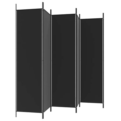 Divisorio a 6 Pannelli Nero 300x200 cm in Tessuto - homemem39