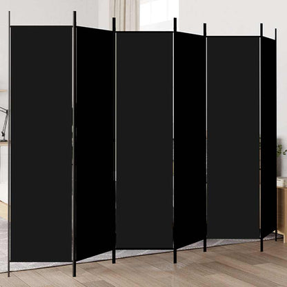 Divisorio a 6 Pannelli Nero 300x200 cm in Tessuto - homemem39