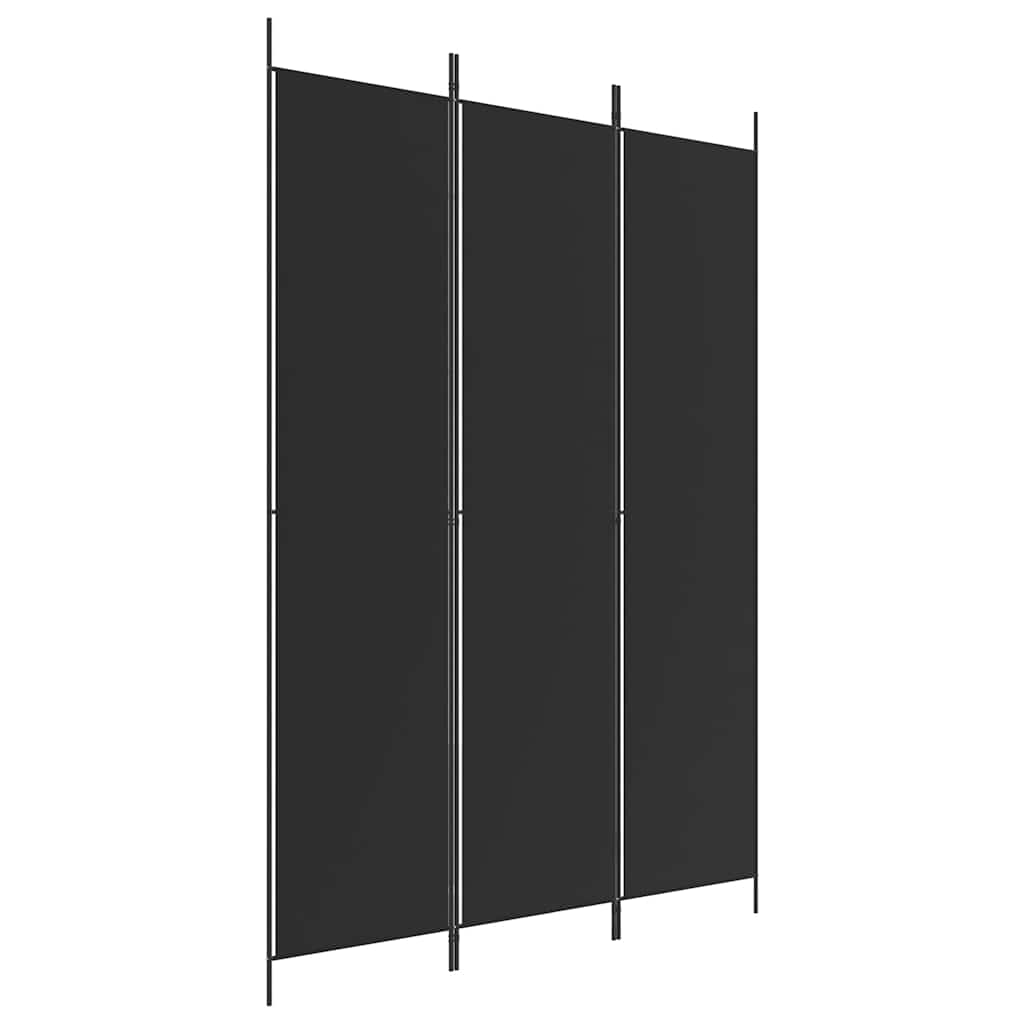 Divisorio a 3 Pannelli Nero 150x220 cm in Tessuto - homemem39