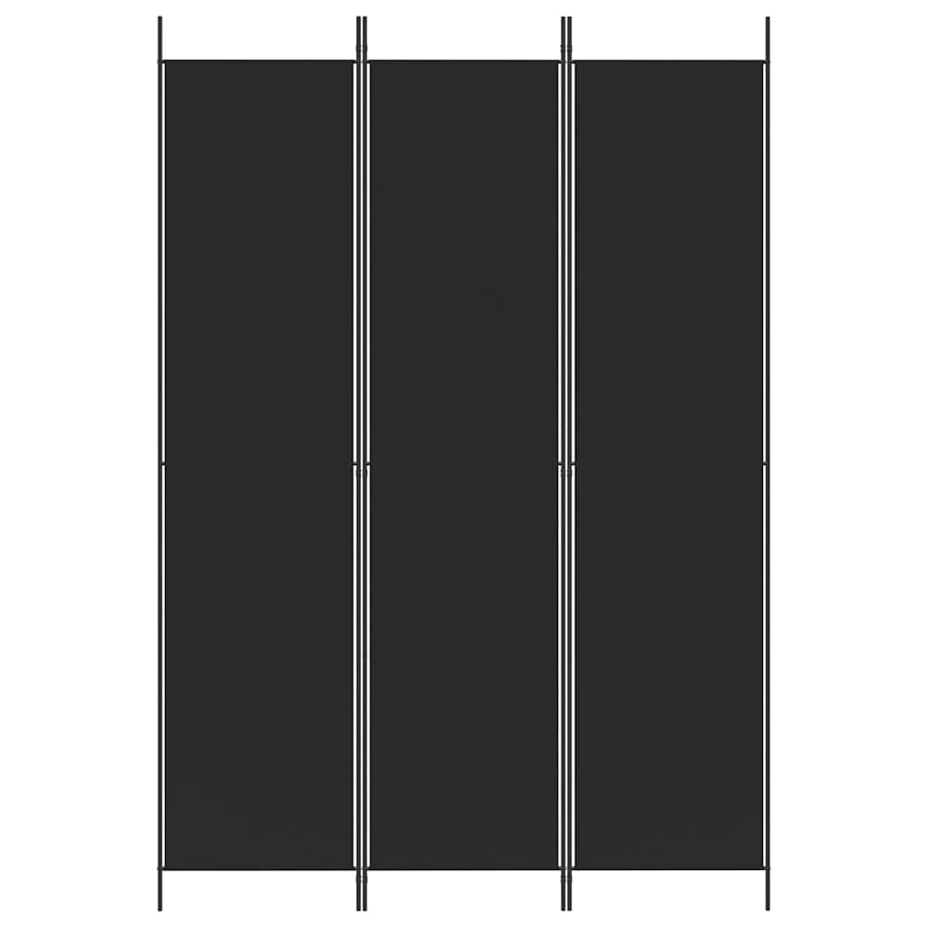 Divisorio a 3 Pannelli Nero 150x220 cm in Tessuto - homemem39