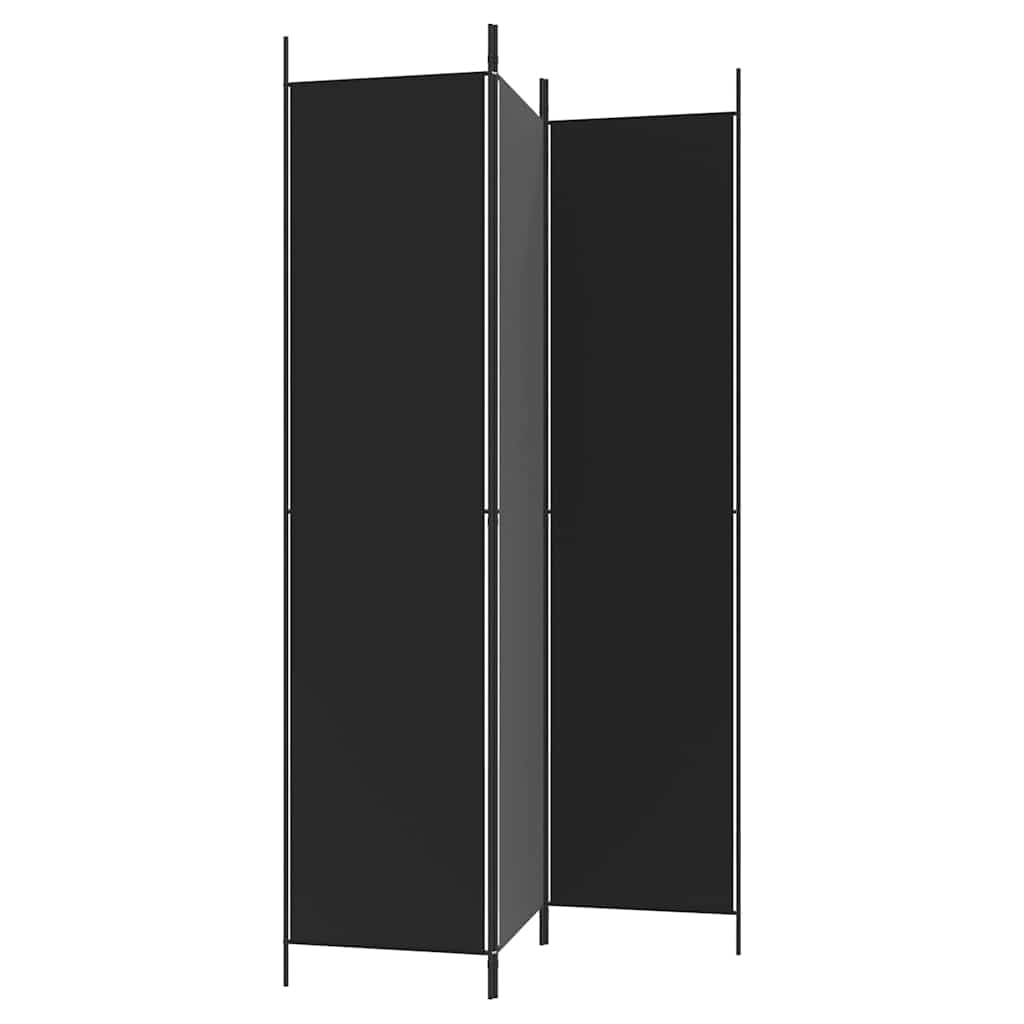 Divisorio a 3 Pannelli Nero 150x220 cm in Tessuto - homemem39