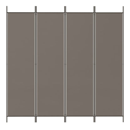 Divisorio a 4 Pannelli Antracite 200x220 cm Tessuto - homemem39