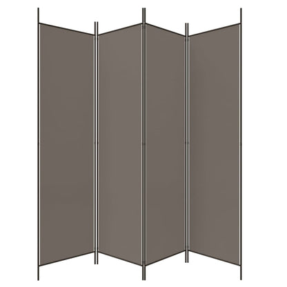 Divisorio a 4 Pannelli Antracite 200x220 cm Tessuto - homemem39