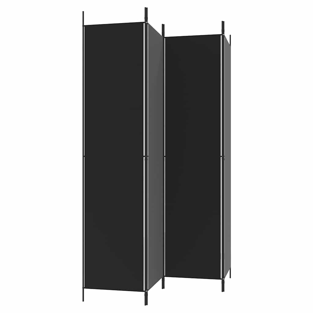 Divisorio a 4 Pannelli Nero 200x220 cm in Tessuto - homemem39