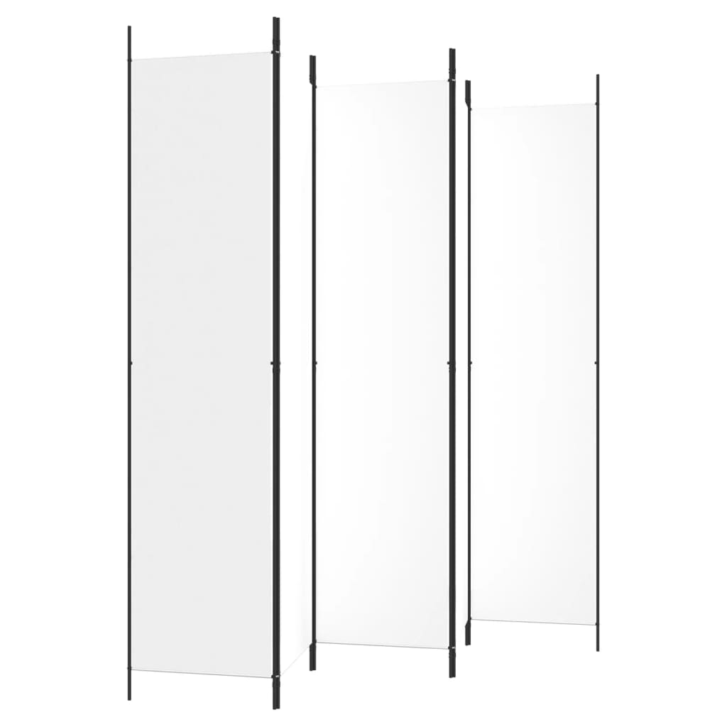 Divisorio a 5 Pannelli Bianco 250x220 cm Tessuto - homemem39