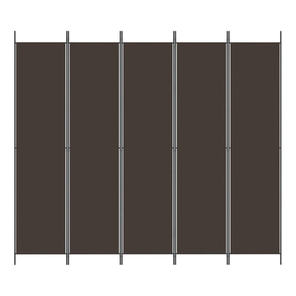 Divisorio a 5 Pannelli Marrone 250x220 cm in Tessuto - homemem39