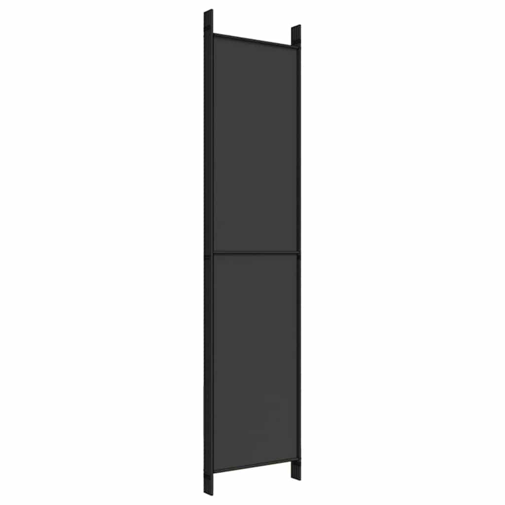 Divisorio 5 Pannelli Nero 250x220 cm Tessuto - homemem39