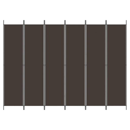 Divisorio a 6 Pannelli Marrone 300x220 cm in Tessuto - homemem39