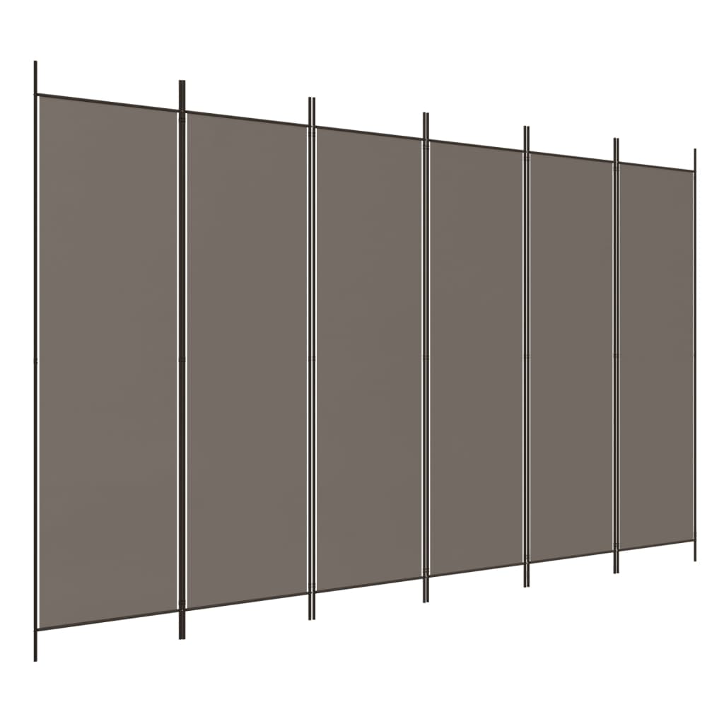 Divisorio a 6 Pannelli Antracite 300x220 cm Tessuto - homemem39