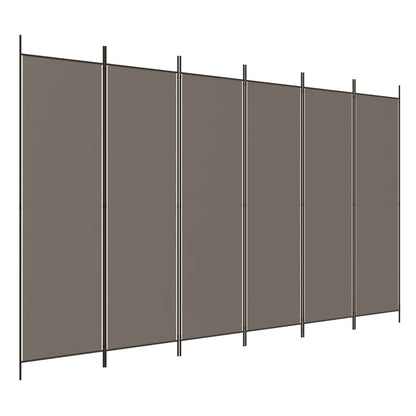 Divisorio a 6 Pannelli Antracite 300x220 cm Tessuto - homemem39